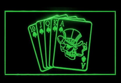 Royal Flush Casino Poker LED Neon Sign